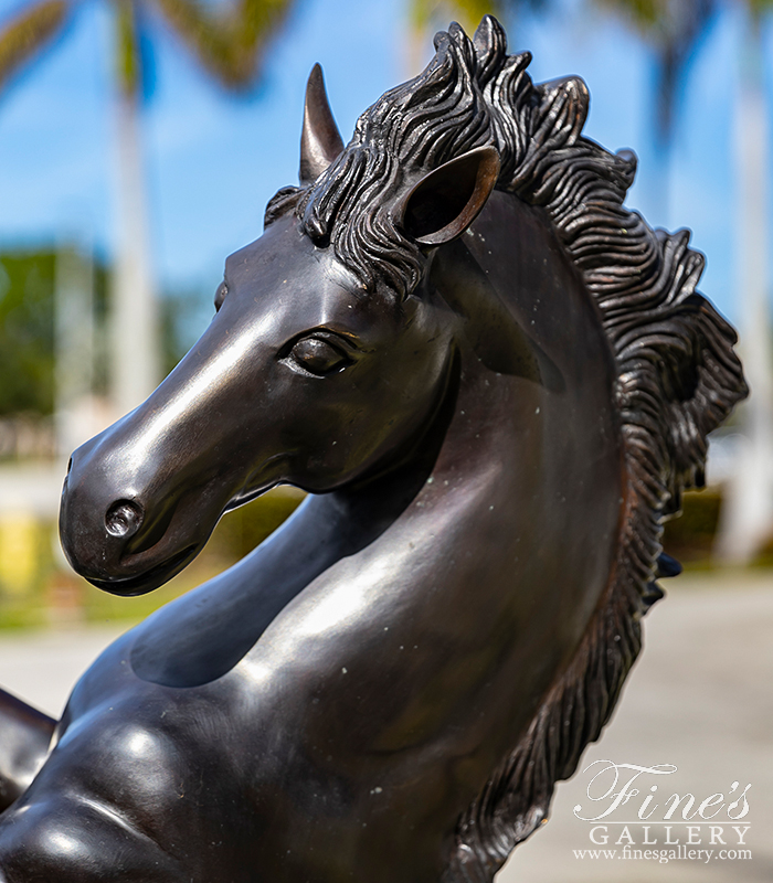 Bronze Statues  - Rearing Horse Bronze Statue - BS-888